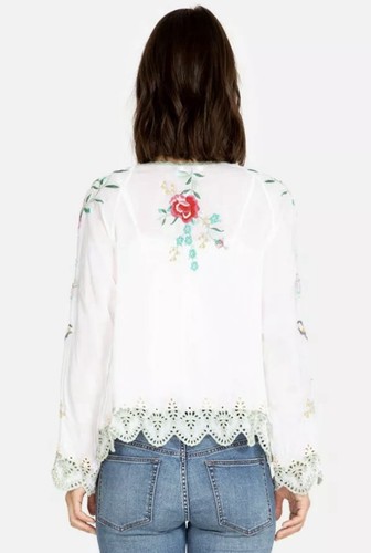 🌺 Beautiful Johnny Was S Reena Floral Embroidered Top EUC - Picture 7 of 10