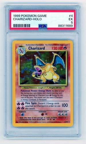 1999 Pokemon Charizard Holo Base Unlimited PSA 5 04/102