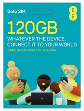 EE Pay As You Go DATA SIM Card UK 120GB - 12 months, - 12 months 