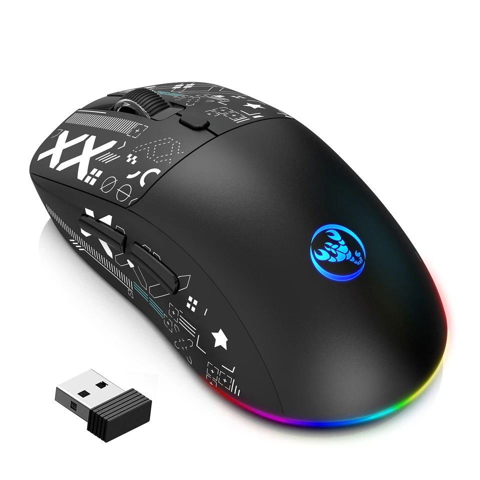 2.4G Bluetooth Wireless Mouse RGB Light 650MAH Wireless Gaming Mouse New - Image 2 of 4