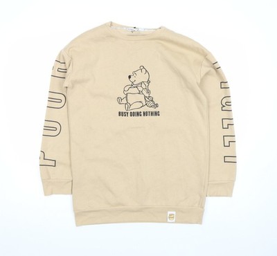 Disney Damen Sweatshirt beige Winnie Puuh Größe S Rundhalsausschnitt