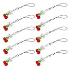  10pcs Phone Chain Charm - Cute Cellphone Lanyard Strap with Cherry and Bow