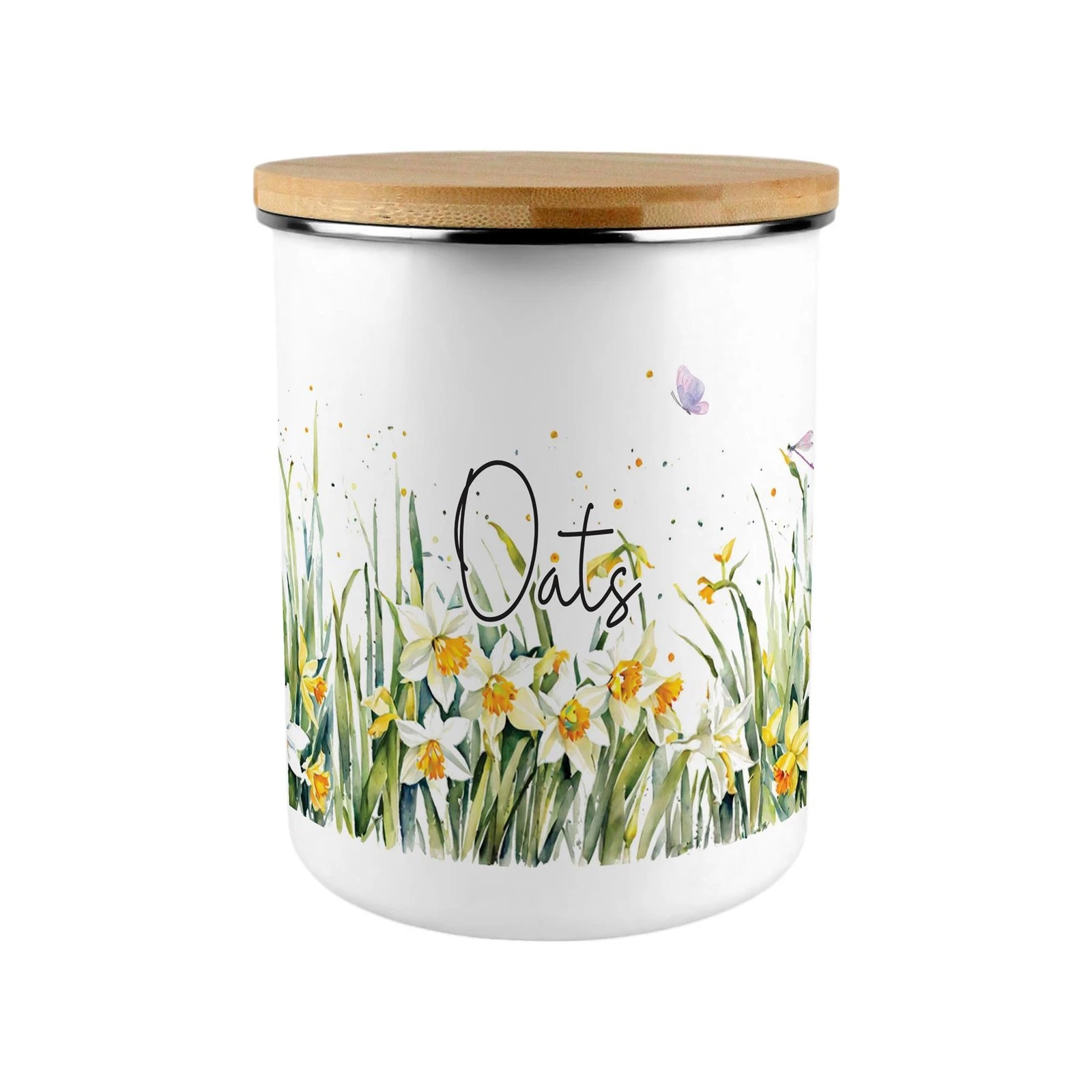 Large Oats Cereal Storage - Daffodil Meadow Canister - Homeware Gift