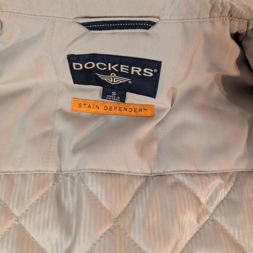 Dockers Stain Defender Men's Small, Tan Bomber Jacket, Lined Coat, 5 Pocket, Zip - Picture 9 of 15
