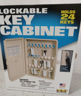 Lockable Key Cabinet 24 Key Storage Rings Tags Location Chart Wall Mountable NIB