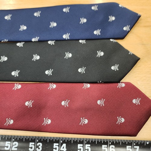 Skull Theme Neck Ties - Lot Of 5 - 100% Silk - 57" x 2-1/2" Skull & Cross Bones - Picture 15 of 22