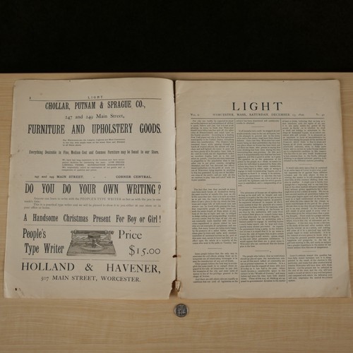 1890 Dec 13 LIGHT magazine newspaper Worcester "The Heart of the Commonwealth" - Bild 4 von 13