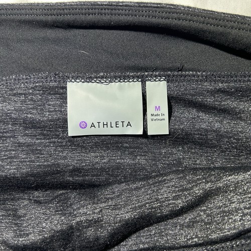 Athleta Odyssey Twisted Ruched Skirt Heathered Black Stretch Size Medium - Picture 4 of 6