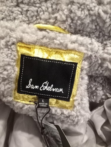 Damen Sam Edelman Teddymantel mit Kunstfellkapuze Größe L - Bild 5 von 6