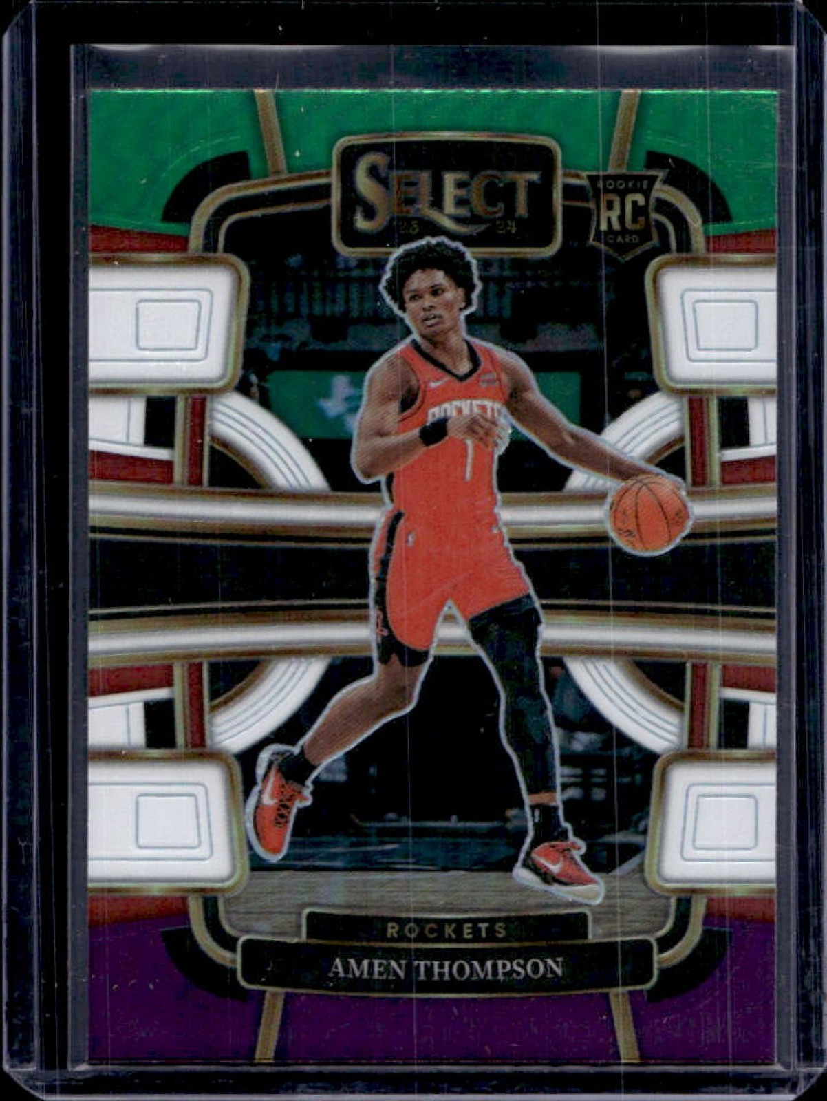 2023-24 Panini Select Amen Thompson RC Green White Purple Prizm Concourse #96