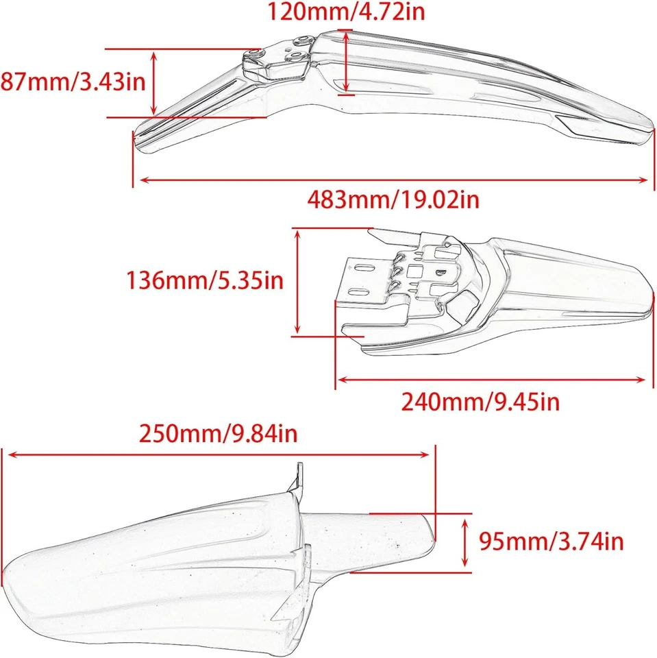 Surron Light Bee Juego de 3 protectores de barro amortiguador - Protege tu bicicleta sin esfuerzo Foto 4 de 4