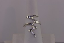 Sterling Silver 27mm Zigzag Modernist Solid Band Ring 8g Mex 925 Sz: 8