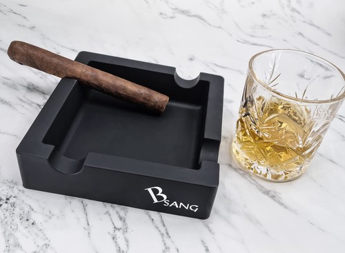 6-Inch Large Black Silicone Cigar Bulk Ash tray, Unbreakable Cigar Ashtray, F... - Picture 2 of 7