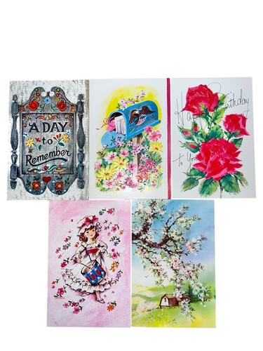 90 UNUSED VINTAGE GREETING CARDS W/BOX ANIMALS MOD WHIMSICAL AMERICANA POSTCARDS - Picture 23 of 24