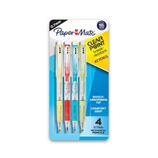 Paper Mate Clearpoint Mechanical Pencils,(0.7 mm), Assorted Barrels, 4 Count