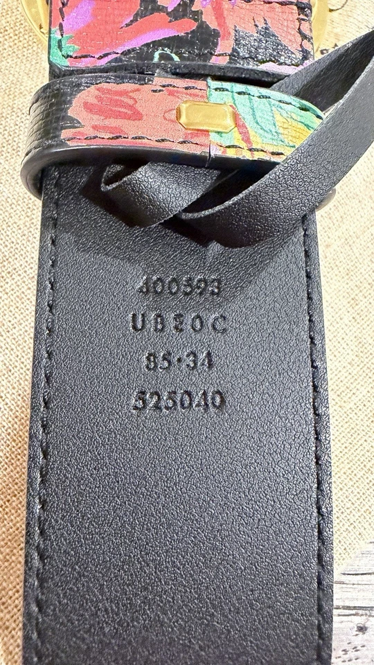 Gucci x Ken Scott GG Floral Print Belt Size 85/34 Womens - Image 2 of 4