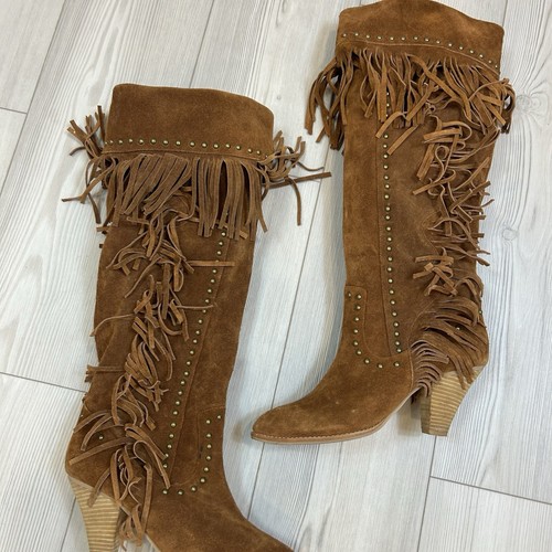 Jeffrey Campbell x Free People Dallas Boot Suede Over The Knee Studded Size 10 - Picture 2 of 9