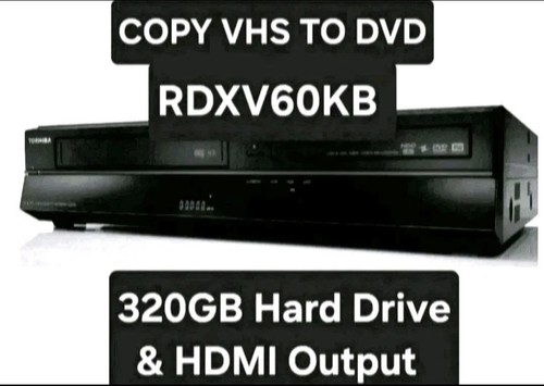 Toshiba RDXV60 Copy VHS to DVD Recorder HDMI 320GB Hard Drive Remote & Guide - Picture 1 of 24