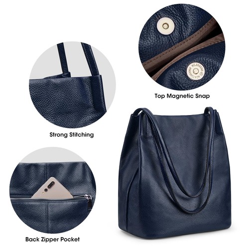 Damen Weich Leder Tragetaschen Schultertasche Geldbörsen und Handtaschen mit Top Magnet S... - Bild 5 von 7