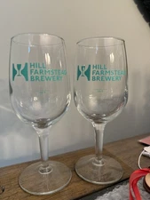 2 Rare Green Hill Farmstead Brewery Stemmed 6" Beer Glass Tasters!