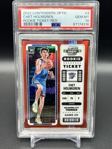 2022-23 Panini Contenders Optic - Rookie Ticket Chet Holmgren Red SSP #4 (RC)