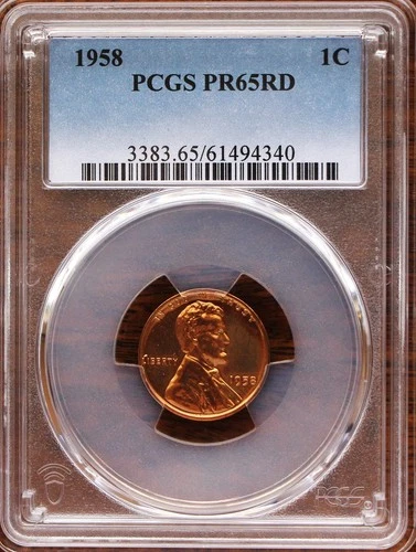 1958 PROOF RED LINCOLN WHEAT CENT PCGS PR65RD PENNY 1C BRILLIANT RED HIGH GRADE