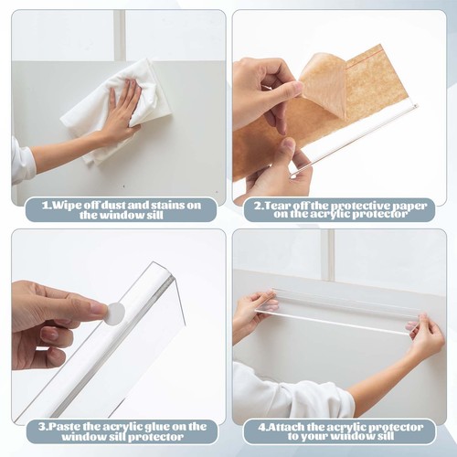 Geetery 4 Pezzi Protezione davanzale per finestra da cani trasparente copri davanzale per finestra d... - Foto 4 di 6
