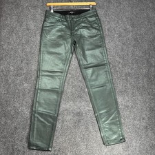Just Cavalli Jeans Womens 30 Green Waxy Skinny Cotton Stretch Pockets Zip Fly