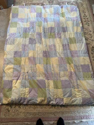 L.L Bean Bettdecke/ Bettdecke Daunen Mehrfarbig Pastell Karo Wende TWIN - Bild 4 von 9