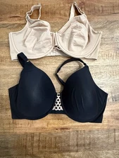 Olga Bra Underwire Comfort Straps Back Smoothing  35145 Curvation Beige 40DD Lot