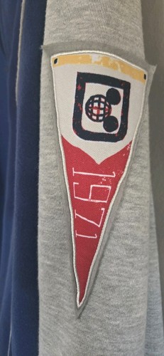 Chaqueta Letterman vintage de los parques de Disney 1971 para hombre grande azul bolsillos con botones a presión - Imagen 7 de 12