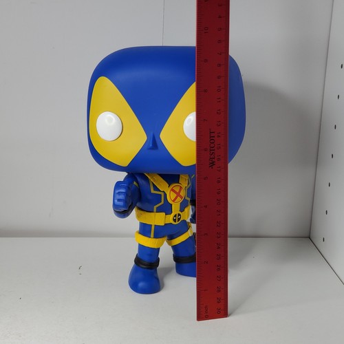 Funko Pop! Marvel 10" Deadpool 548 Blue & Yellow X-Men BOBBLE-HEAD Loose Figure - Picture 2 of 10