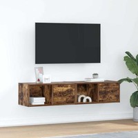 Tv-Schr?Nke 2 Stk. R?Uchereiche 60X31X25,5 Cm Holzwerkstoff
