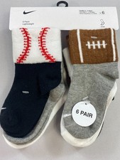 Boy's Nike Toddler 6 Pair Sports Football Soccer Baseball Basketball Ankle Socks