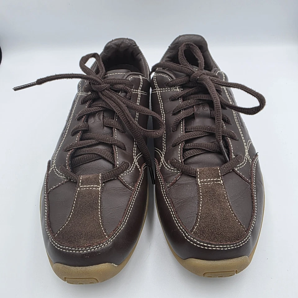 Hurley Men's Brown Leather 10 Lace Up Athletic Sneakers 030507 Casual Shoes Y2K - Image 2 of 4