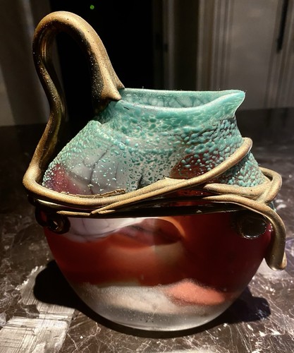 Rare Vintage Vasile Tubi Vadan Art Glass Vase - Artist