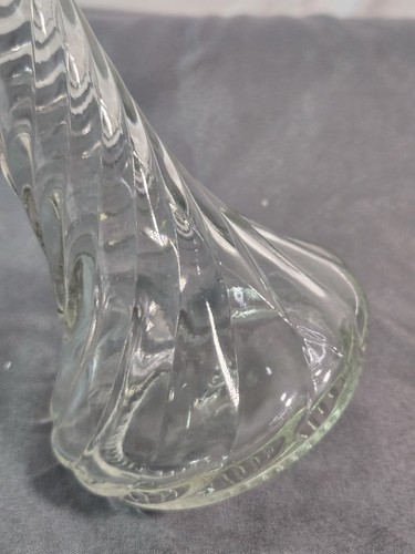 Vintage Klarglas Vase Wirbel Spiralmuster ANKER HOCKING 9" - Bild 7 von 9