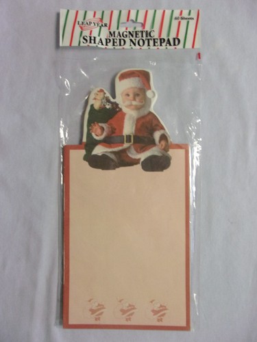 Weihnachten magnetisch geformter Notizblock - Baby als Weihnachtsmann verkleidet mit Geschenksack Neu in Verpackung - Bild 1 von 2