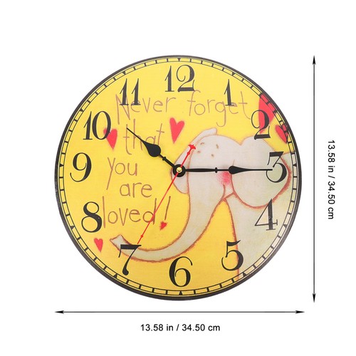 1PC Creative Retro Graffiti Wall Clock Decorative Wooden Wall Hanging Clock - Picture 4 of 12