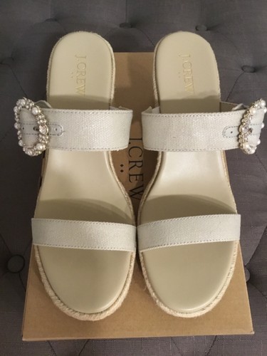 J.Crew Factory Women's NWB Embellished Espadrille Wedges Size: 9 - Picture 3 of 10