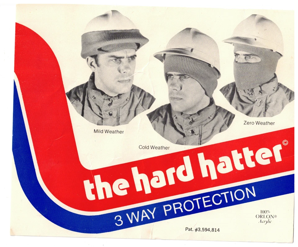 VTG 1970s UNUSED WINTER MASK FOR HARD HATS! 'THE HARD HATTER'! 3-WAY PROTECTION! - Image 2 of 4