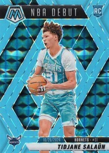2024-25 Panini Mosaic - NBA Debut Tidjane Salaun #268 Fluorescent Blue /75