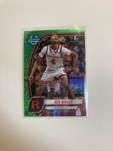 2024-25 BOWMAN CHROME U BASKETBALL ACE BAILEY  1ST  GREEN SHIMMER #1 RUTGERS