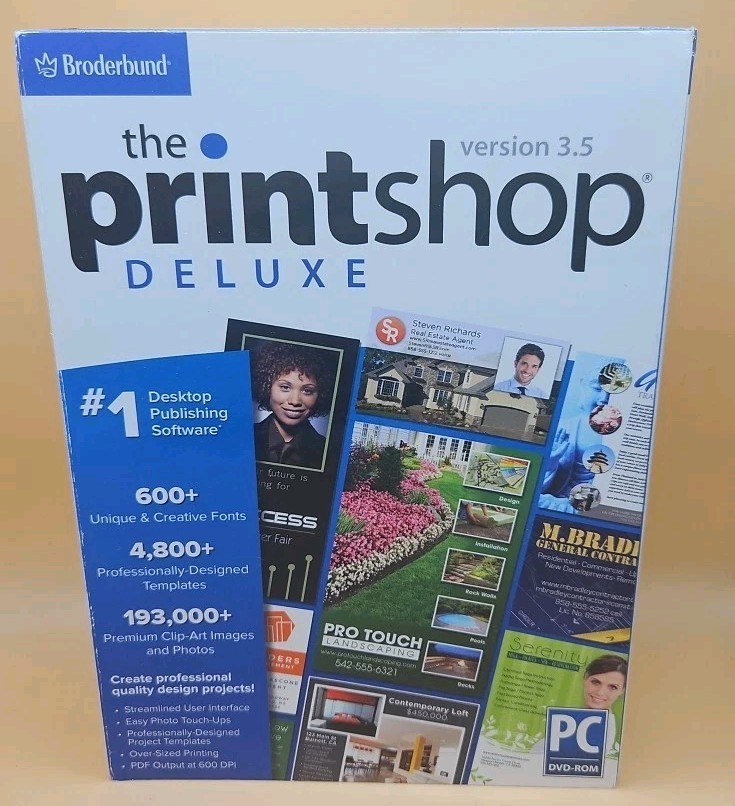 Borderbund Encore The Print Shop Version 3.5 Deluxe for Windows PC 