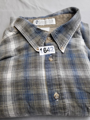 90's Vintage Columbia Mens XXL Green/Blue Plaid Long Sleeve Button Down  - Picture 11 of 11