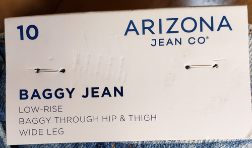 Arizona Jean Co Baggy Jeans Women Sz 10 Low Rise Wide Leg Utility Cargo Denim - Picture 14 of 17