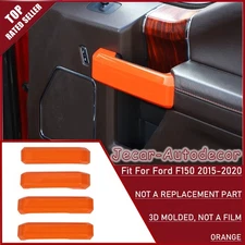 Interior Door Handle Decor Cover Trim Ktis Molded For Ford F150 2015-2020 Orange
