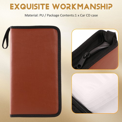 3X(80-Discs Portable Leather Storage Bag Zippered Storage Case for CD DVD3394 - Afbeelding 5 van 7