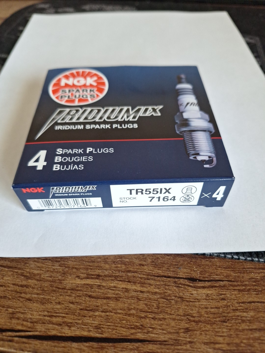 Box of 4  NGK TR55IX Iridium Automotive Spark Plugs. Part TR55IX 7164