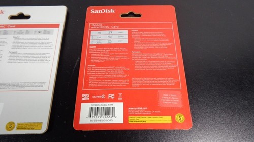 CARTE MICRO SDHC MOBILE SANDISK 4 Go pour téléphones mobiles neuve emballage scellé en usine - Photo 2 sur 2
